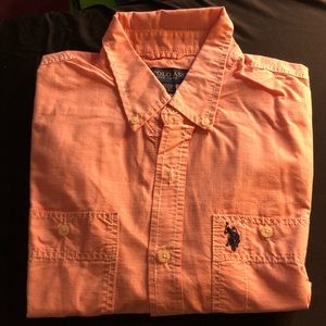 Pink polo button shirt